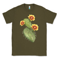 Army Green Opuntia Phaeacantha Cactus Classic Tee - LillyAllenDesigns