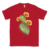 Red Opuntia Phaeacantha Cactus Classic Tee - LillyAllenDesigns