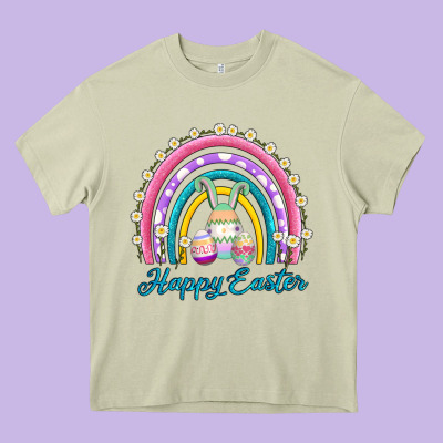 Easter Egg Bunny Rainbow Heavy Core Tee Designed By Adodesignshop