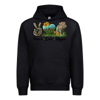 Black Peace Love Hippo Urban Hoodie - LillyAllenDesigns