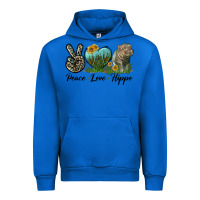Cobalt Peace Love Hippo Urban Hoodie - LillyAllenDesigns