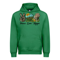 Emerald Peace Love Hippo Urban Hoodie - LillyAllenDesigns