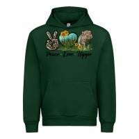 Forest Green Peace Love Hippo Urban Hoodie - LillyAllenDesigns
