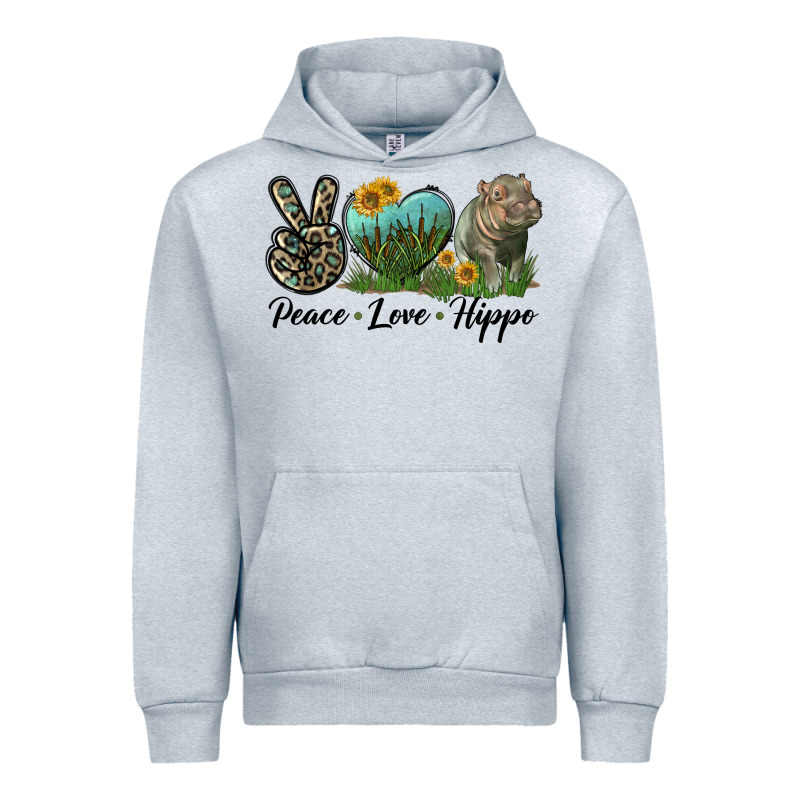 Peace Love Hippo Urban Hoodie by LillyAllenDesigns | Teevron