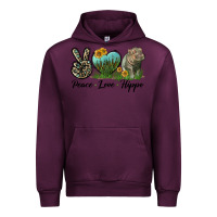 Mauve Wine Peace Love Hippo Urban Hoodie - LillyAllenDesigns