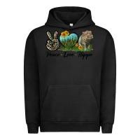 Pigment Black Peace Love Hippo Urban Hoodie - LillyAllenDesigns