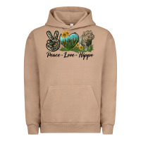 Pigment Burro Peace Love Hippo Urban Hoodie - LillyAllenDesigns
