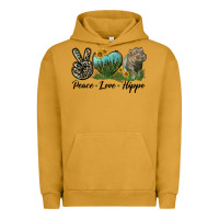 Pigment Peanut Butter Peace Love Hippo Urban Hoodie - LillyAllenDesigns