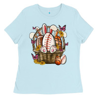 Baby Blue easter basket sports Ladies Tee - MaliasSmallBusiness