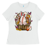 White easter basket sports Ladies Tee - MaliasSmallBusiness