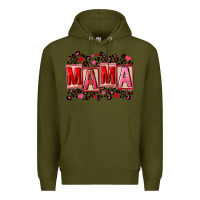 Army Green Pink leopard mama Premium Hoodie - FaDigitalArtStudio