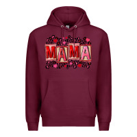 Burgundy Pink leopard mama Premium Hoodie - FaDigitalArtStudio