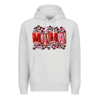 Dove Grey Pink leopard mama Premium Hoodie - FaDigitalArtStudio
