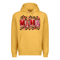 Mustard Pink leopard mama Premium Hoodie - FaDigitalArtStudio