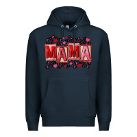 Navy Pink leopard mama Premium Hoodie - FaDigitalArtStudio
