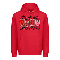 Red Pink leopard mama Premium Hoodie - FaDigitalArtStudio