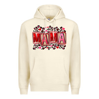 Sandshell Pink leopard mama Premium Hoodie - FaDigitalArtStudio