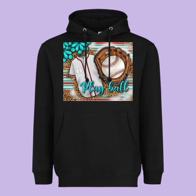 Baseball Play Ball With Leopard Mousepad Heavyweight Hoodie Designed By Bundleandbundleshop