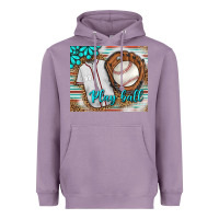 Lavender Baseball Play Ball With Leopard Mousepad Heavyweight Hoodie - BundleAndBundleShop