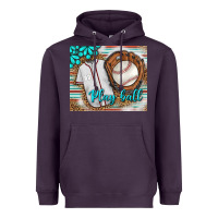 Plum Baseball Play Ball With Leopard Mousepad Heavyweight Hoodie - BundleAndBundleShop