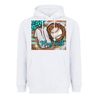 White Baseball Play Ball With Leopard Mousepad Heavyweight Hoodie - BundleAndBundleShop