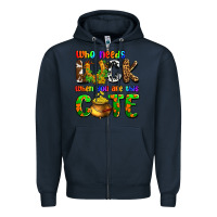 Navy Who needs luck when you are this cute Zipper Hoodie - OliviaCreatesArt