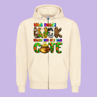 Who Needs Luck When You Are This Cute Zipper Hoodie Designed By Oliviacreatesart