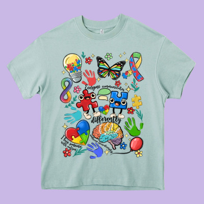 Somebody's Loud & Proud Autism Mama Heavy Core Tee Designed By Maliassmallbusiness