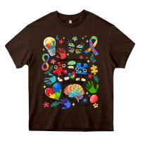 Chocolate Brown somebody's loud & proud autism mama Heavy Core Tee - MaliasSmallBusiness