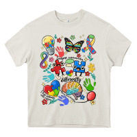 Cream somebody's loud & proud autism mama Heavy Core Tee - MaliasSmallBusiness