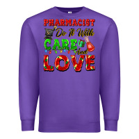 Purple pharmacist do it with care and love christmas Premium Sweatshirt - FaDigitalArtStudio
