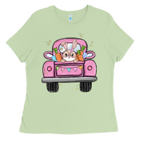 Matcha easter bunny and truck Ladies Tee - MaliasSmallBusiness