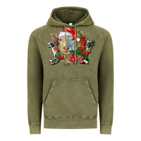 Vintage Olive Joy Christmas Goat Vintage Hoodie - LillyAllenDesigns