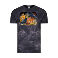 Cloud Black Fall Background With Crow Vintage Tee - LillyAllenDesigns