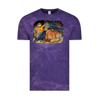 Cloud Purple Fall Background With Crow Vintage Tee - LillyAllenDesigns