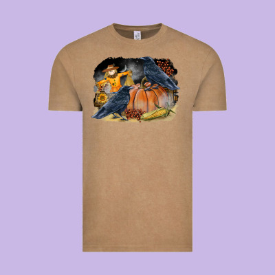 Fall Background With Crow Vintage Tee Designed By Lillyallendesigns