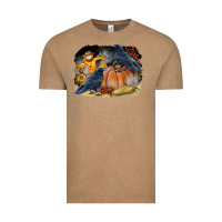 Vintage Coffee Fall Background With Crow Vintage Tee - LillyAllenDesigns