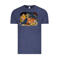 Vintage Denim Fall Background With Crow Vintage Tee - LillyAllenDesigns