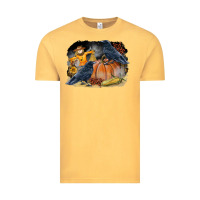 Vintage Mustard Fall Background With Crow Vintage Tee - LillyAllenDesigns