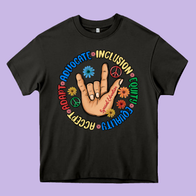 Advocate Inclusion Equity Equality Accept Adapt Heavy Core Tee Designed By Maliassmallbusiness