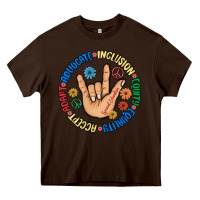Chocolate Brown advocate inclusion equity equality accept adapt Heavy Core Tee - MaliasSmallBusiness