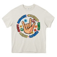 Cream advocate inclusion equity equality accept adapt Heavy Core Tee - MaliasSmallBusiness