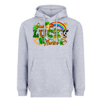 Heather Grey one lucky nurse Heavyweight Hoodie - FaDigitalArtStudio