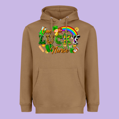 One Lucky Nurse Heavyweight Hoodie Designed By Fadigitalartstudio