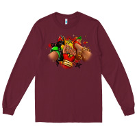 Burgundy Juneteenth sneaker and heel afro woman Long Sleeve Tee - RanaPortraitStore