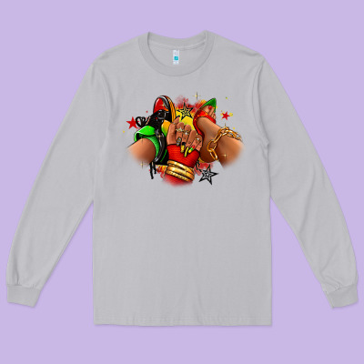 Juneteenth Sneaker And Heel Afro Woman Long Sleeve Tee Designed By Ranaportraitstore