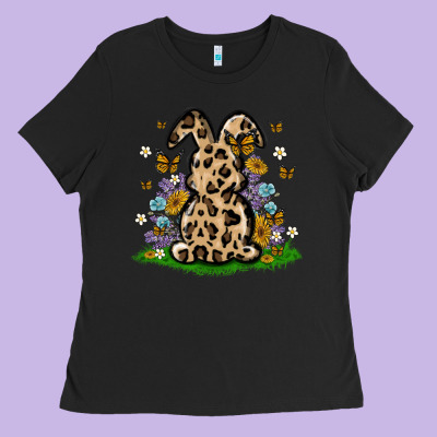 Western Floral Bunny Ladies Tee Designed By Maliassmallbusiness