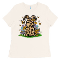 Bone western floral bunny Ladies Tee - MaliasSmallBusiness