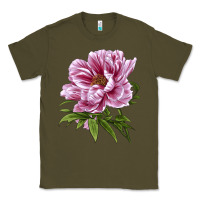 Army Green Peony Flower Illustrations Classic Tee - LillyAllenDesigns