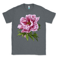 Charcoal Heather Peony Flower Illustrations Classic Tee - LillyAllenDesigns